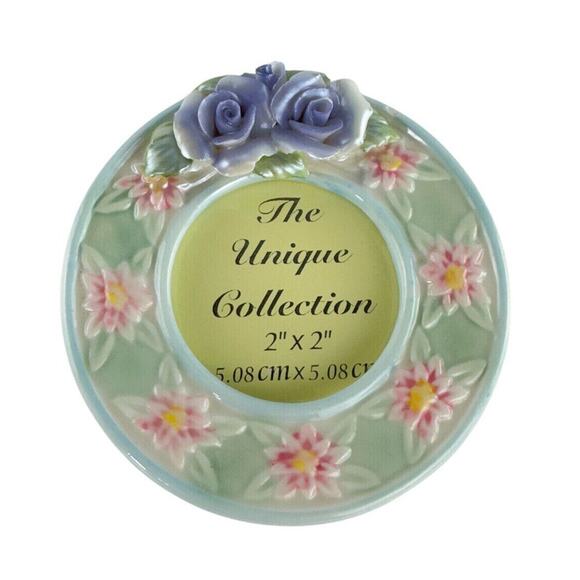 Vintage Porcelain Floral Trinket Box Photo Frame Capodimonte - Picture 9 of 16